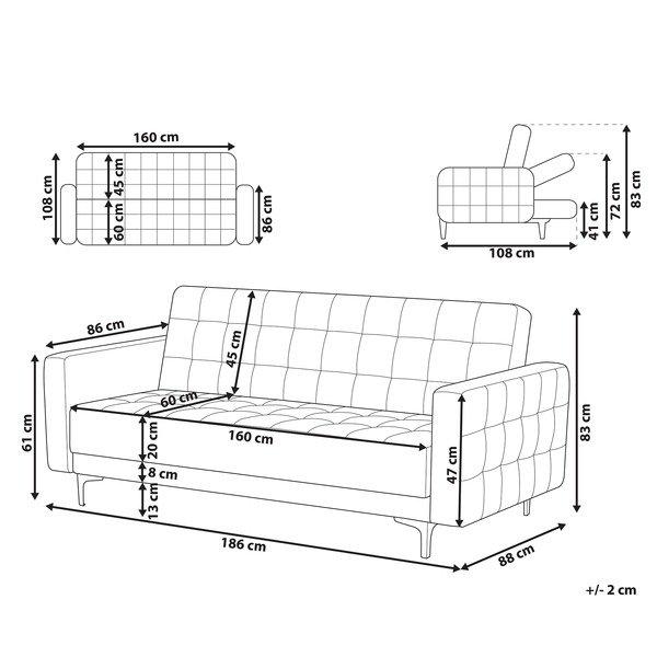 Beliani 3 Sitzer Sofa aus Kunstleder Modern ABERDEEN  