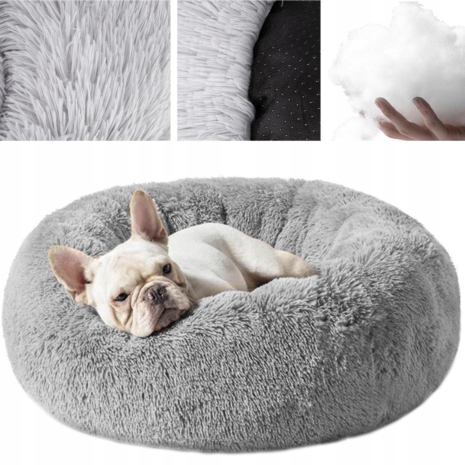 Northio  Lit pour chien en duvet gris 