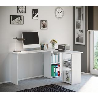 VCM Holz Eckschreibtisch Winkeltisch Schreibtisch Computertisch PC Fach Lusias  