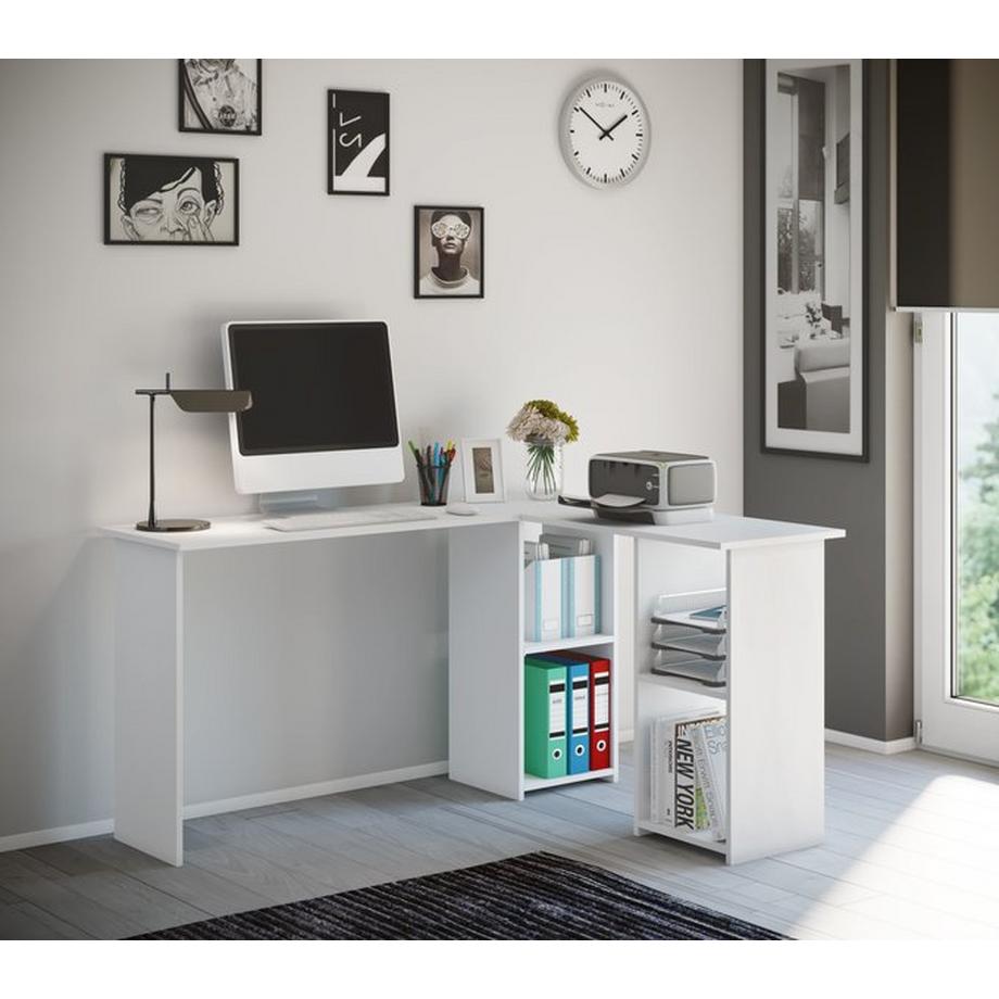 VCM Computertisch | Eckschreibtisch | Maße H. 73 x B. 136 x T. 112 cm | Schreibtisch mit PC-Fach – Lusias  