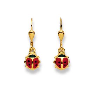 MUAU Schmuck  Ohrhänger Glückskäfer Gelbgold 375, 24x8mm 