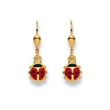 Ohrhänger Glückskäfer Gelbgold 375, 24x8mm