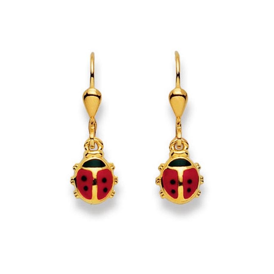 Ohrhänger Glückskäfer Gelbgold 375, 24x8mm