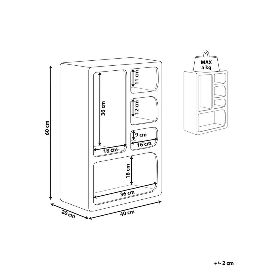 Beliani Wandregal aus MDF-Platte Skandinavisch GREELEY  
