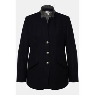 Ulla Popken  Blazer, Stehkragen, bedrucktes Futter, Wollmix 