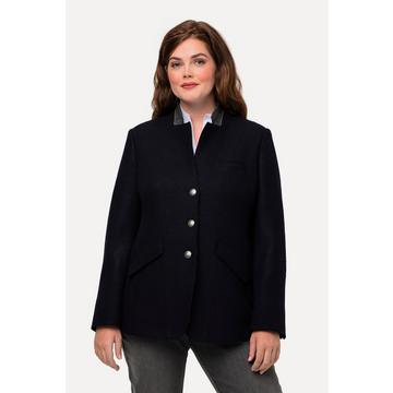 Blazer, Stehkragen, bedrucktes Futter, Wollmix