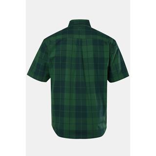 JP1880  Camicia a quadri per l'outdoor con vestibilità moderna, mezze maniche e colletto ad apertura inglese 