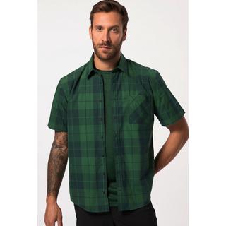 JP1880  Camicia a quadri per l'outdoor con vestibilità moderna, mezze maniche e colletto ad apertura inglese 