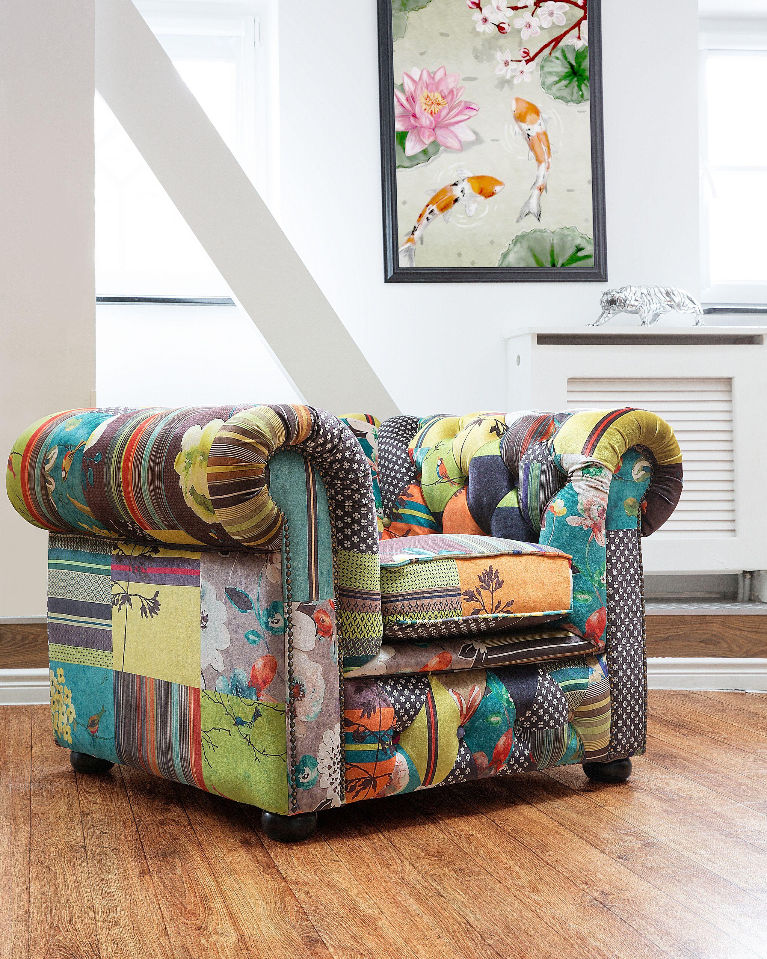 Beliani Fauteuil en Polyester Boho CHESTERFIELD  