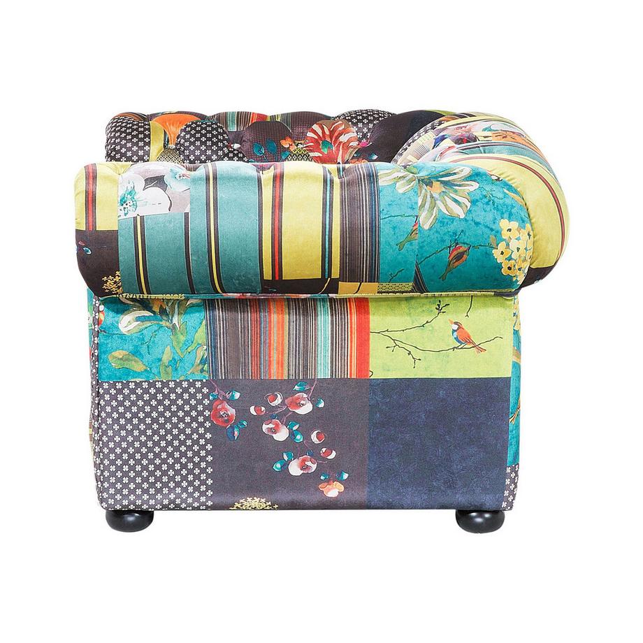 Beliani Fauteuil en Tissu Boho CHESTERFIELD  