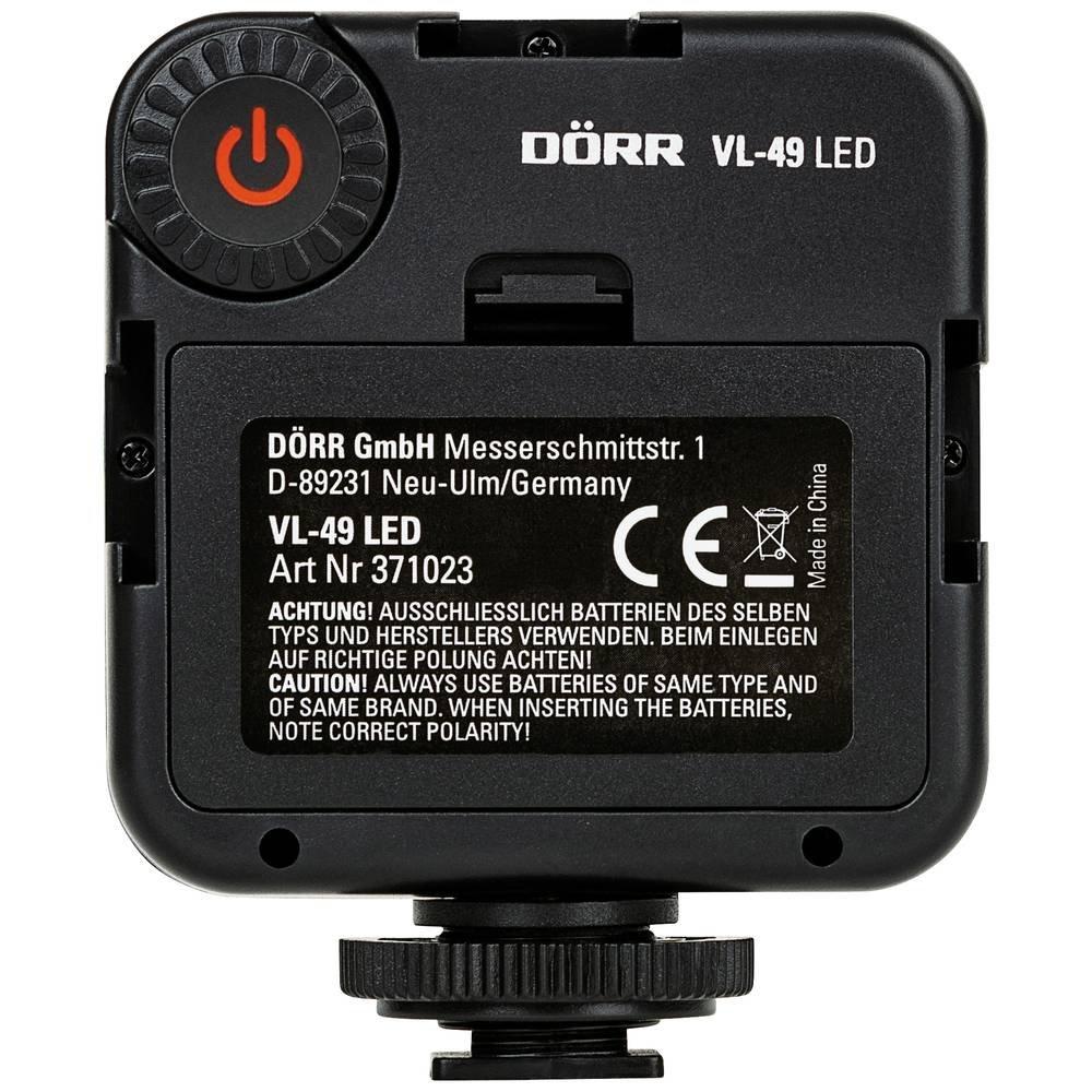 Dörr  Lampe vidéo LED compacte et compacte VL-49 pour un éclairage uniforme de vos photos et vidéos 