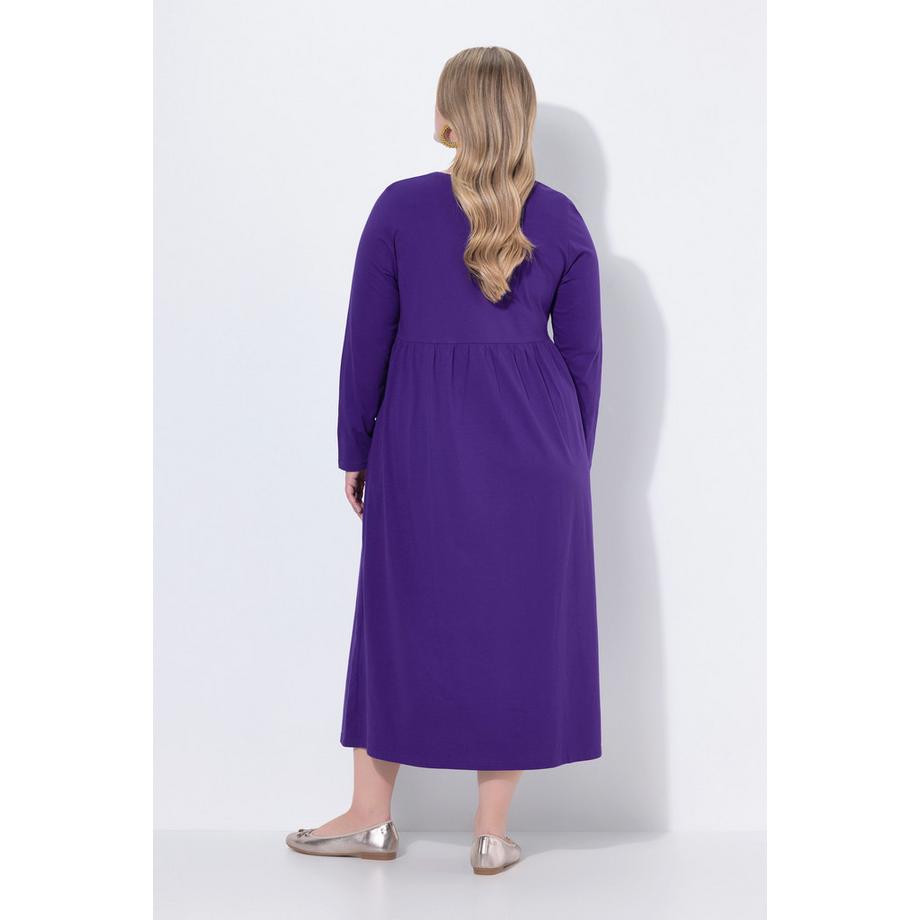 Ulla Popken Maxi Abito Svasato Maniche Lunghe Scollo a V  