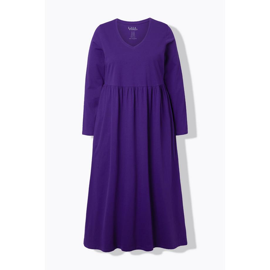 Ulla Popken Maxi Abito Svasato Maniche Lunghe Scollo a V  