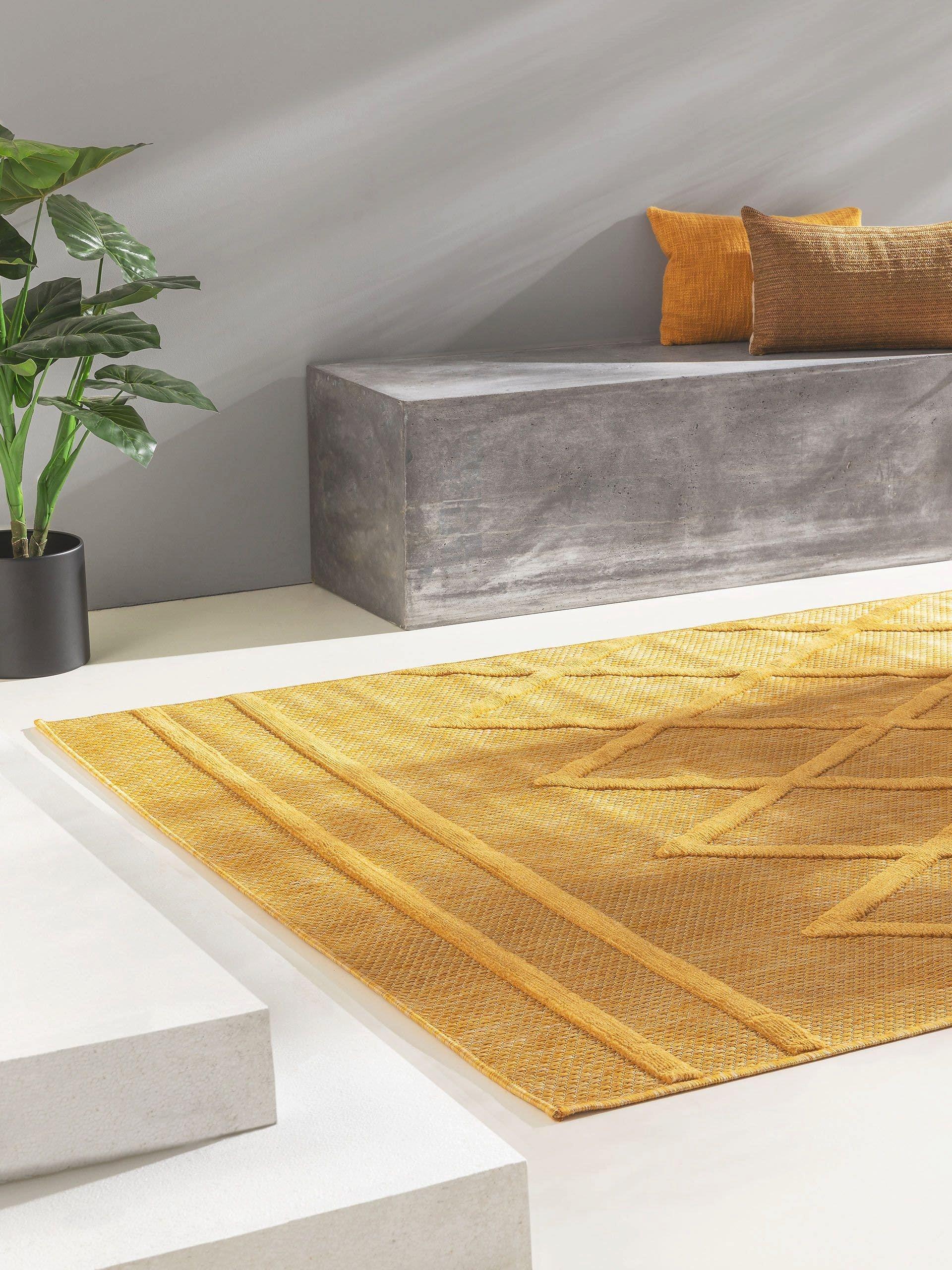 Benuta Tapis d'extérieur & intérieur Bonte Jaune  