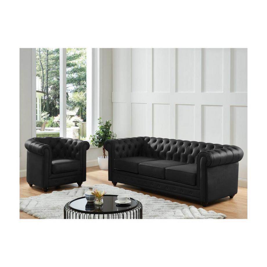 Vente-unique Fauteuil en cuir de buffle CHESTERFIELD  