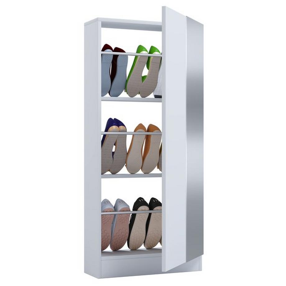 Armoire à chaussures en bois Commode à chaussures Étagère à chaussures Support à chaussures Fulisa L Miroir