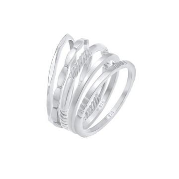 Bague Anneau De Dame Empilé Bande 5Er Set