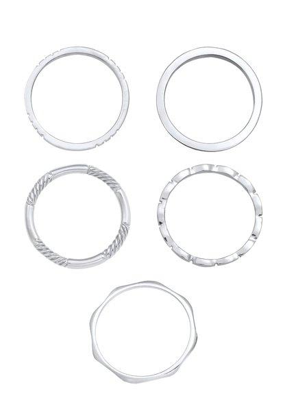 Elli  Ring Stapelringe Stacking Bandringe 5Er Set 