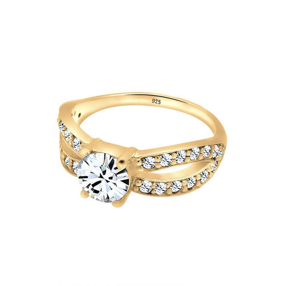 Elli  Ring Solitär Glamourös Kristall 
