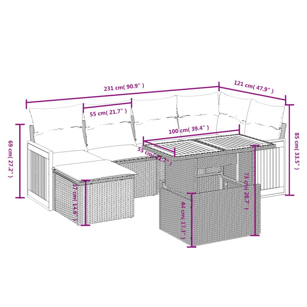 VidaXL set divano da giardino Polirattan  