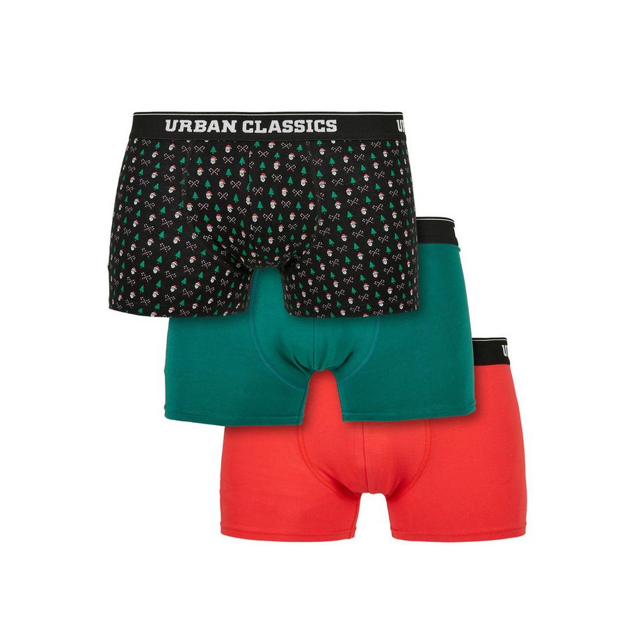 URBAN CLASSICS Organic Christmas Boxershorts 3er Set  
