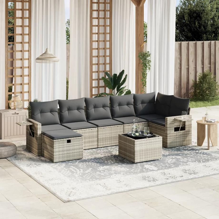VidaXL set divano da giardino Polirattan  