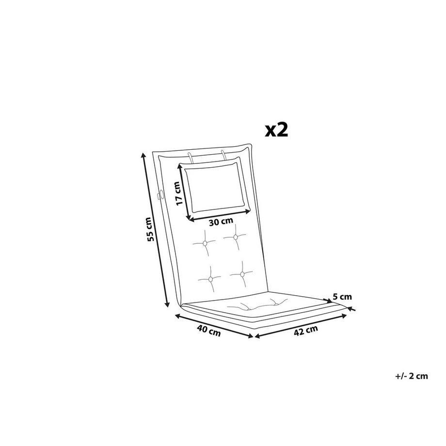 Beliani Set di 2 cuscini Schiena/Seduta en Poliestere  MAUI  