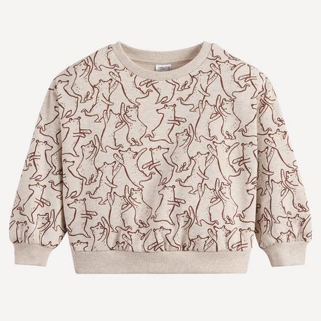 La Redoute Collections  Sweat col rond imprimé ours en molleton 