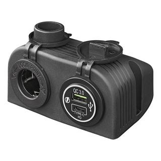 Pricenet  Kit de montage en saillie : prise 12V + chargeur rapide USB type A + C 2 voies 3A 