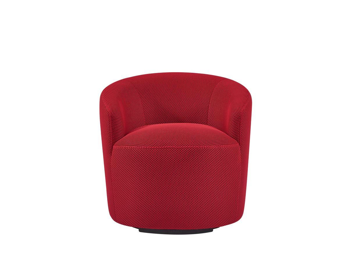 Vente-unique Fauteuil pivotant en tissu 3D rouge ACERETO  