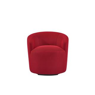 Vente-unique Fauteuil pivotant en tissu 3D rouge ACERETO  