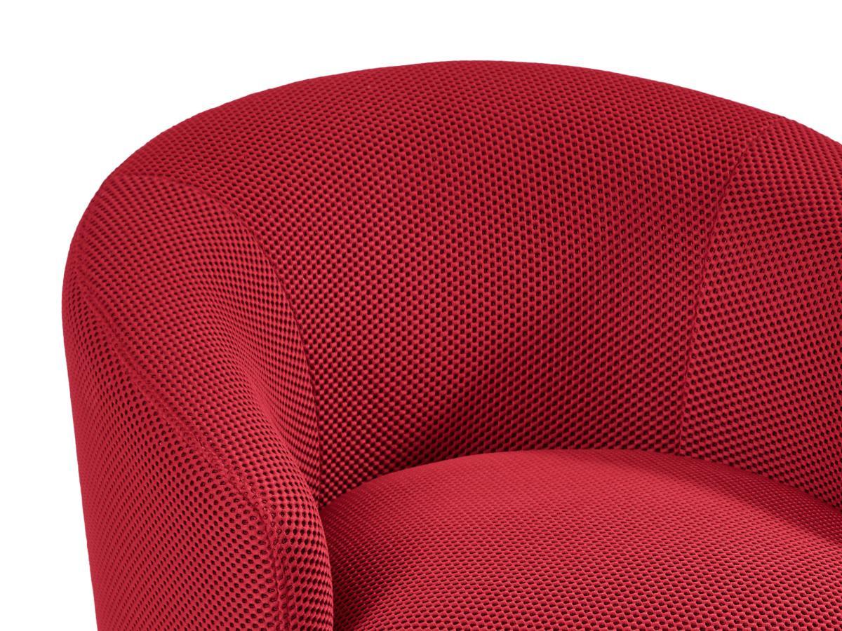 Vente-unique Fauteuil pivotant en tissu 3D rouge ACERETO  