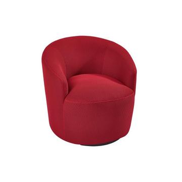 Fauteuil pivotant en tissu 3D rouge ACERETO