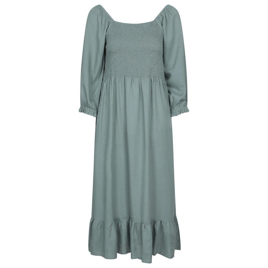 Cadiz Vestito Midi Arricciato Manica Lunga