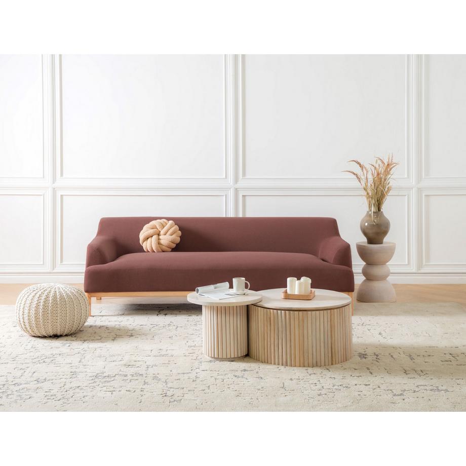 Beliani Canapé 3 places en Tissu Scandinave SOSJO  