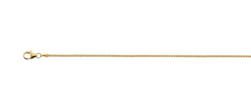 MUAU Schmuck  Collier Zopf Gelbgold 750, 1.3mm, 40cm 