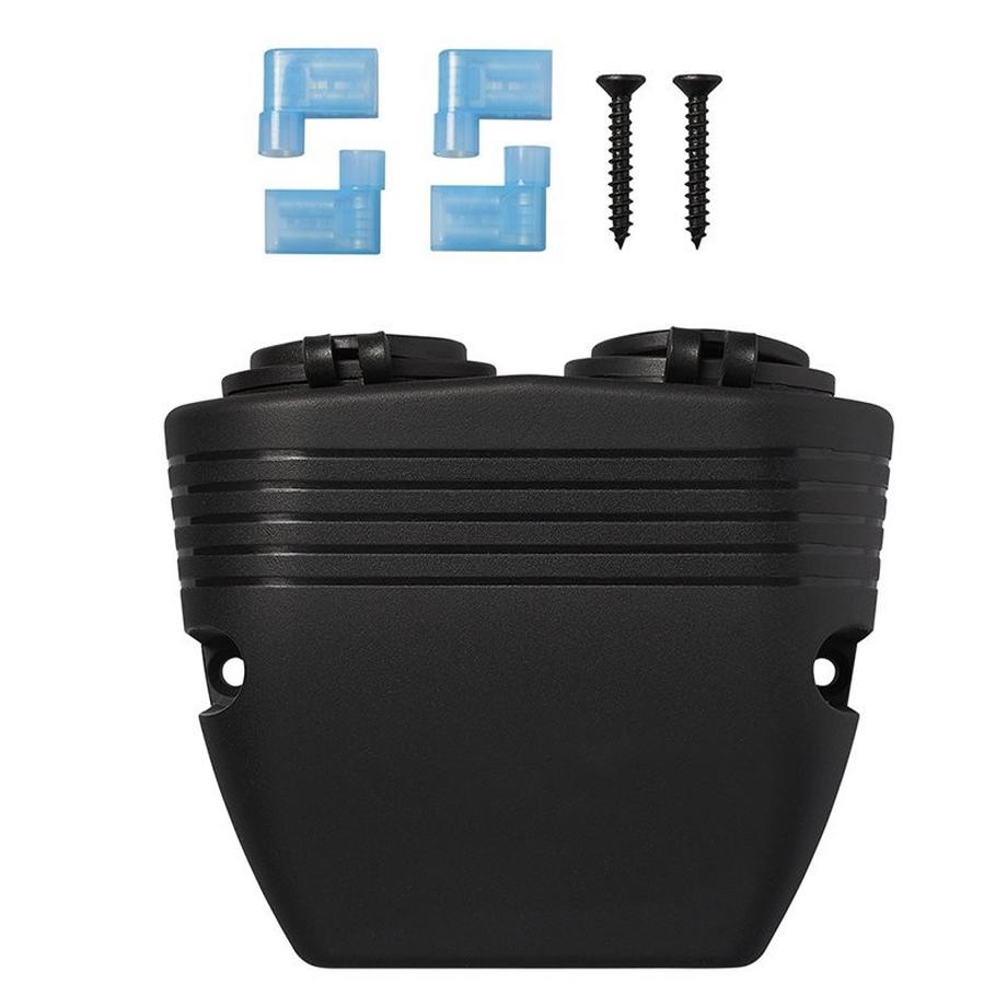 Pricenet  Aufputz-Montagesatz: DIN-Buchse + USB-Doppelanschluss Typ A 2x2100mA 