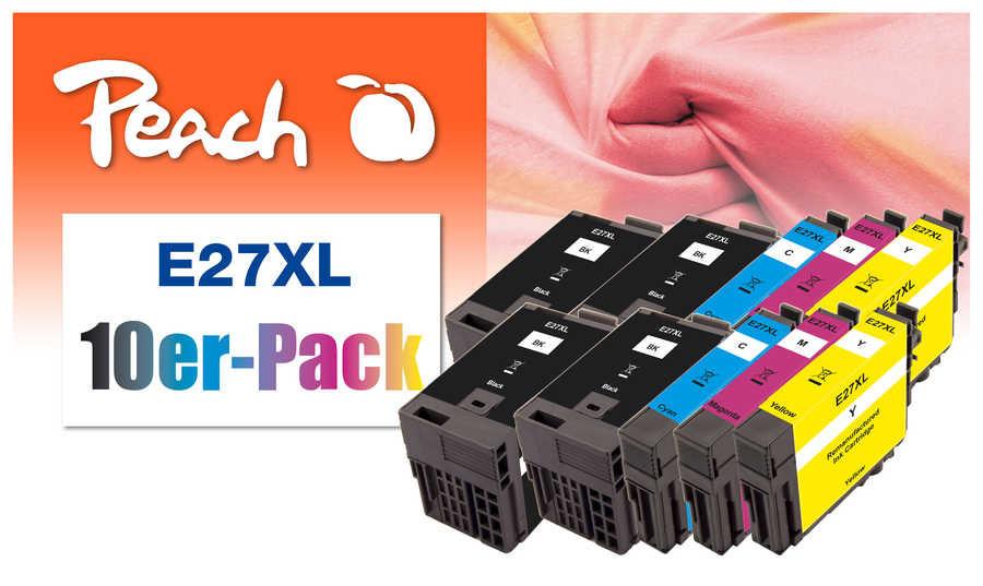 Peach  PI200-717 cartouche d'encre 10 pièce(s) Compatible Rendement élevé (XL) Noir, Cyan, Magenta, Jaune 