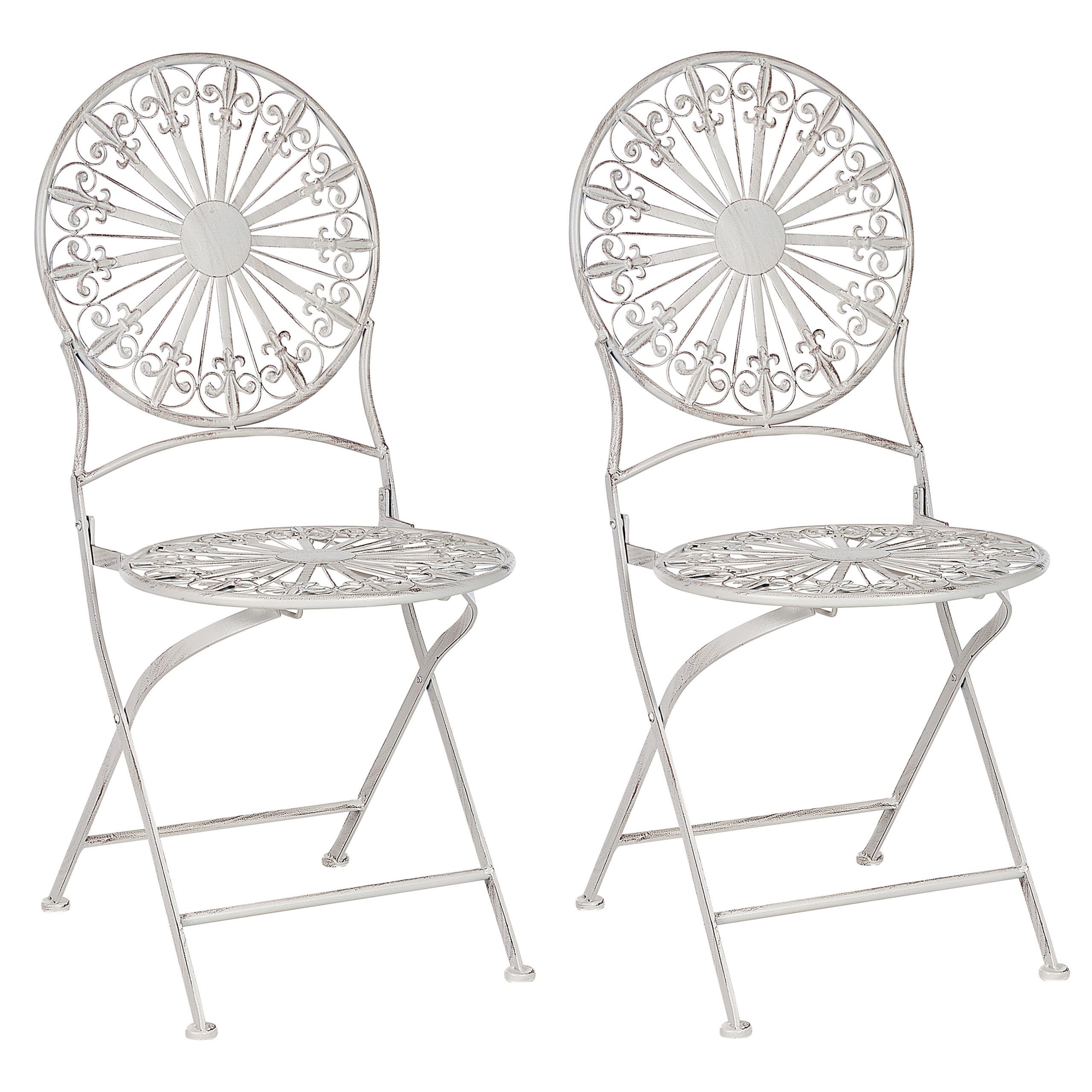 Beliani Lot de 2 chaises de jardin en Métal Rétro SCAFA  