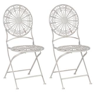 Beliani Lot de 2 chaises de jardin en Métal Rétro SCAFA  