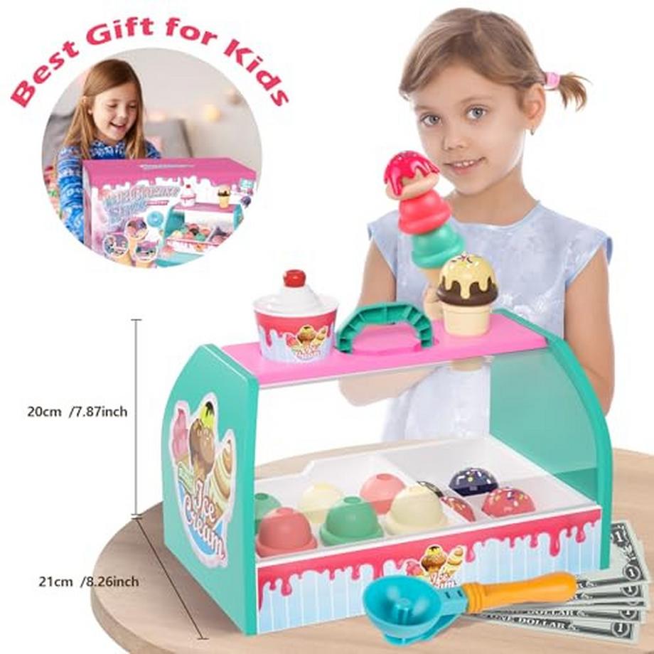 Activity-board  Kinderspielzeug Eisdiele, Eisdiele zum Rollenspiel mit Einkaufsladen, Kinderküche Einkaufsläden & Zubehör 