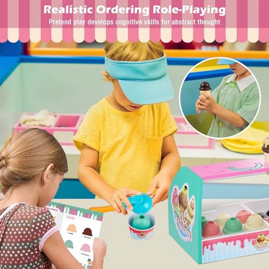 Activity-board  Kinderspielzeug Eisdiele, Eisdiele zum Rollenspiel mit Einkaufsladen, Kinderküche Einkaufsläden & Zubehör 