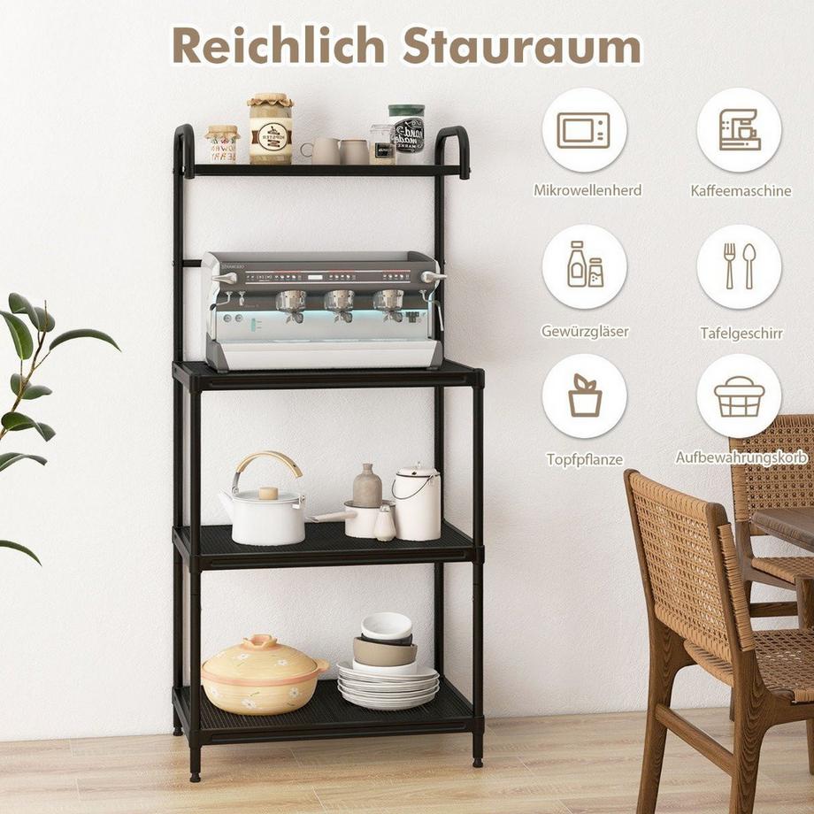 Northix Verstellbares Küchenregal mit 4 Ebenen  