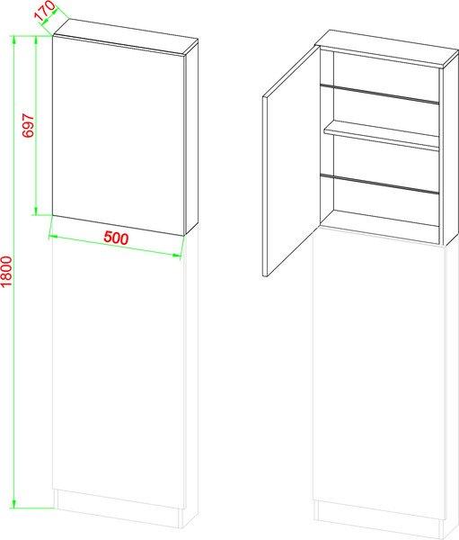 VCM Holz Schuhschrank | Maße: H. 180 x B. 50 x T. 17 cm | 2 Drehtüren - Fulisa XL  