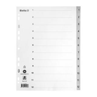 Biella  PP Register, Teilung 1-12 - x 25 