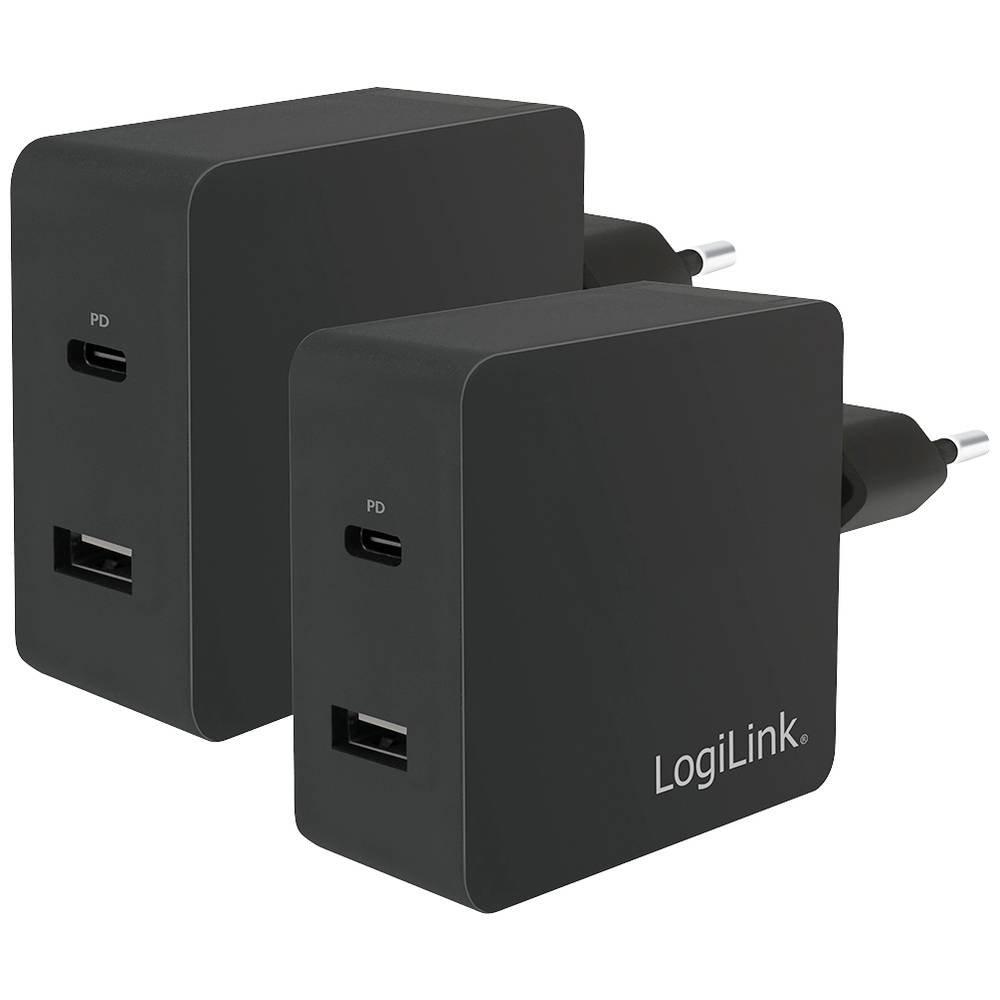 LogiLink  USB Steckdosenadapter, 1x USB-C Port (PD) & 1x USB-A Port, 65W 