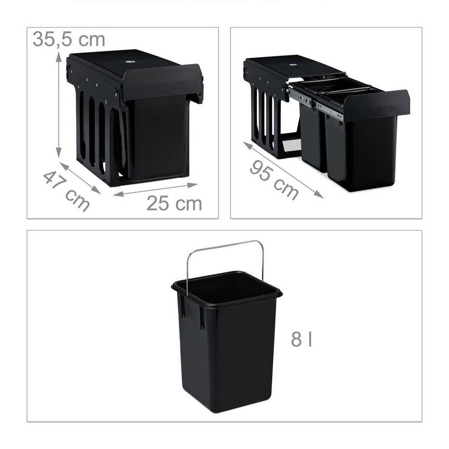 B2X Raccolta differenziata con 2 contenitori per rifiuti  