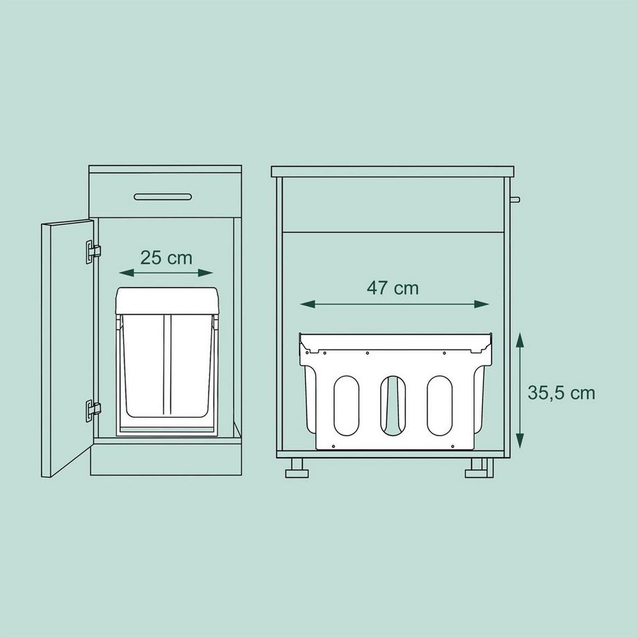 B2X Raccolta differenziata con 2 contenitori per rifiuti  