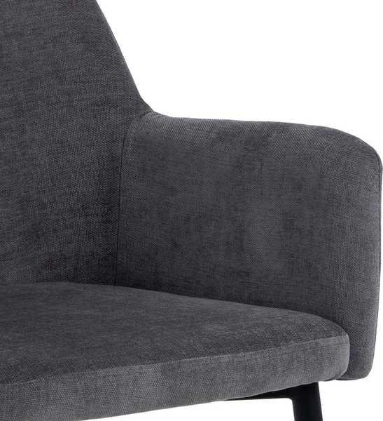 mutoni Chaise de salle à manger avec accoudoirs Kartini gris foncé (1 pièce)  