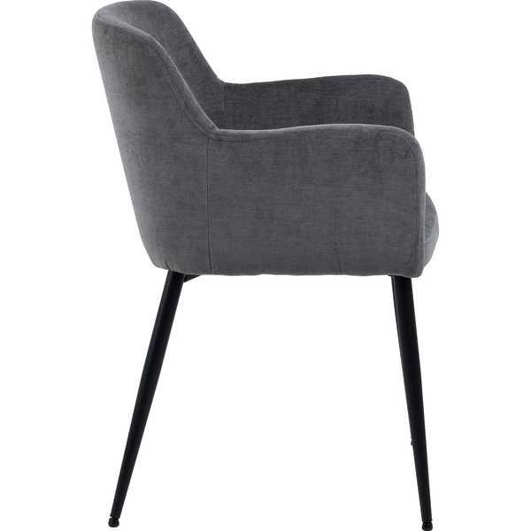 mutoni Chaise de salle à manger avec accoudoirs Kartini gris foncé (1 pièce)  